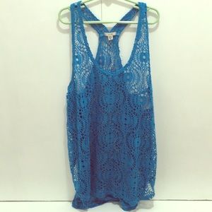 Embroidered racerback tank top